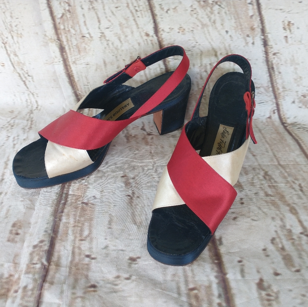 Vintage Saks Fifth Avenue 3" Heels Open Toe Shoes - 7N